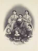 Free download [Portrait of a Seated Woman Surrounded by Five Girls, Seated and Standing] free photo or picture to be edited with GIMP online image editor